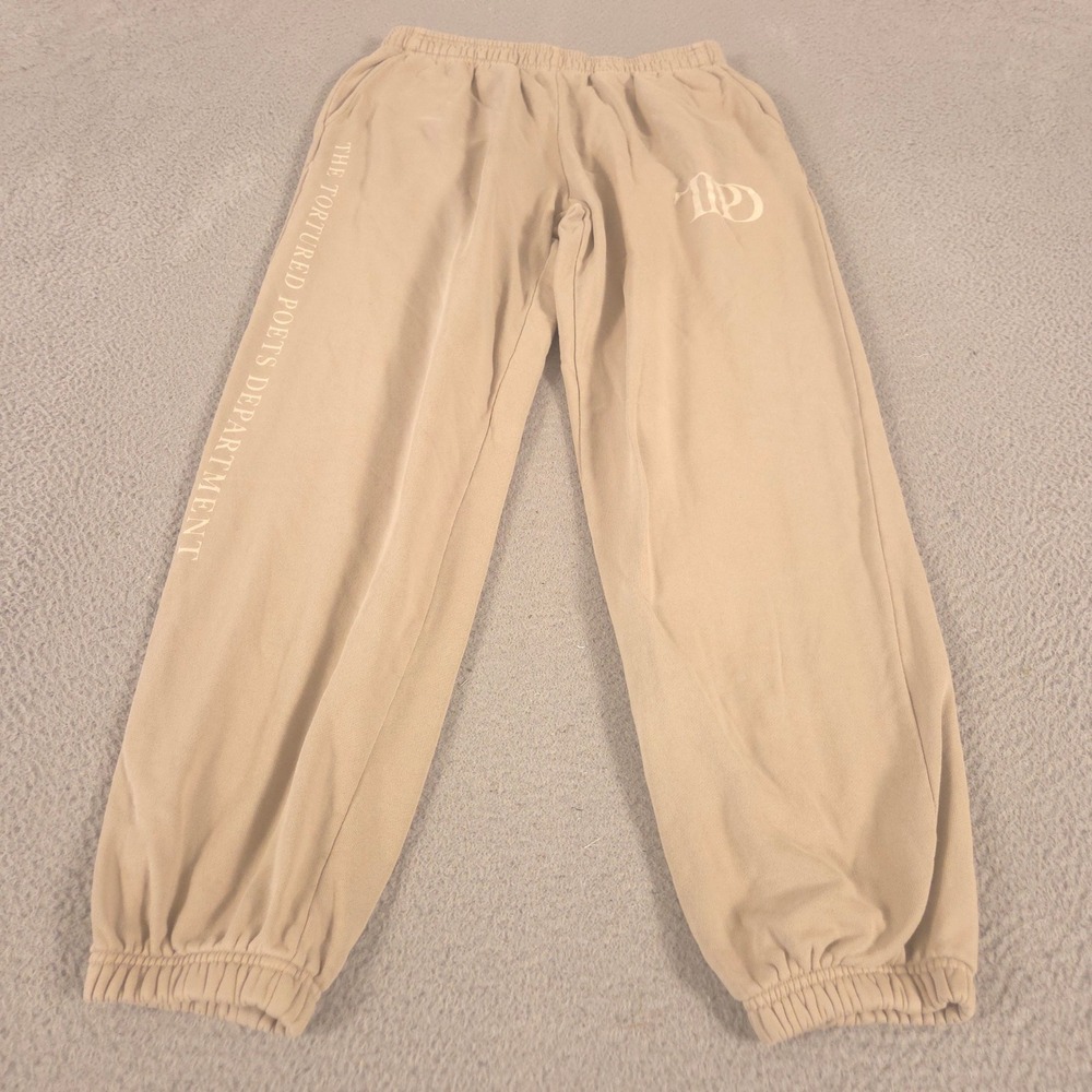 Taylor Swift Sweatpants Womens XL Tan TTPD The Tortured Poets Department Jogger